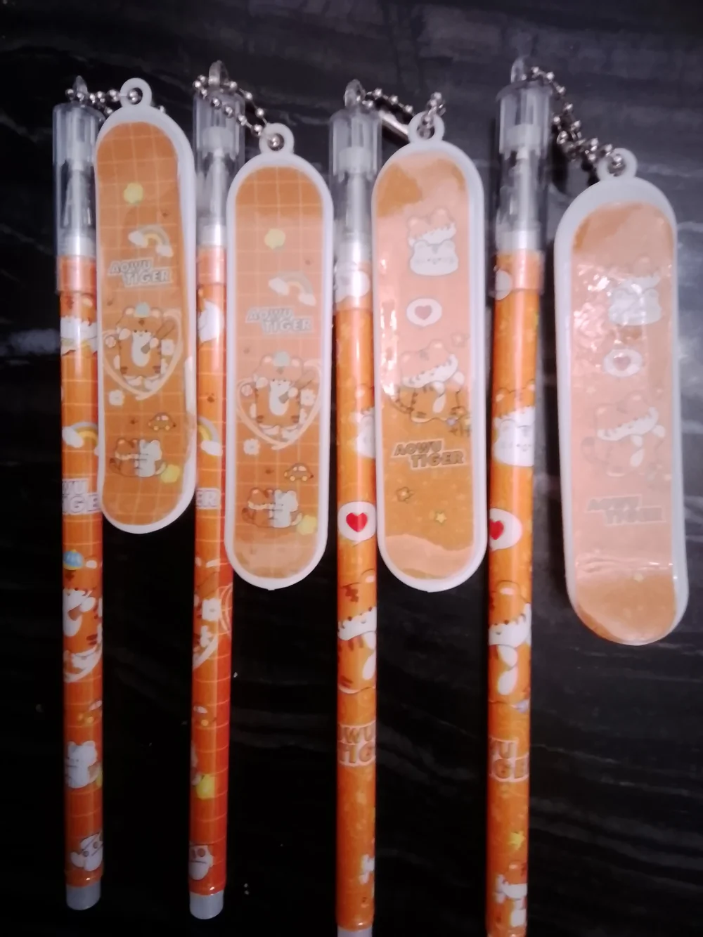 Aowu Tiger Erasable Skateboard Gel Pens Set Of 4